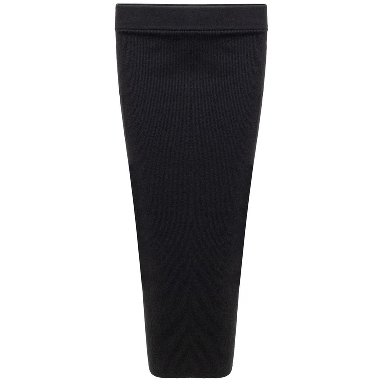Black Cashmere Midi Skirt - Women