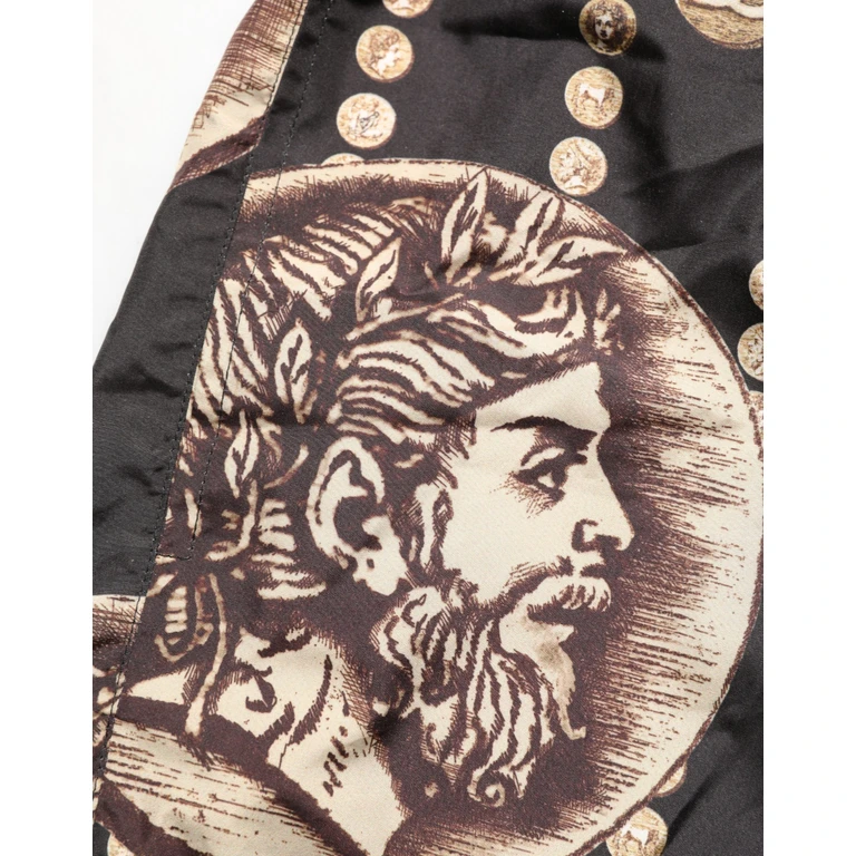 Dolce & Gabbana Black Roman Coin Print Swim Shorts Swimwear Polyester - Men
