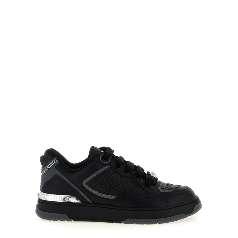 Versace Black Calfskin Athletic Sneakers - Men