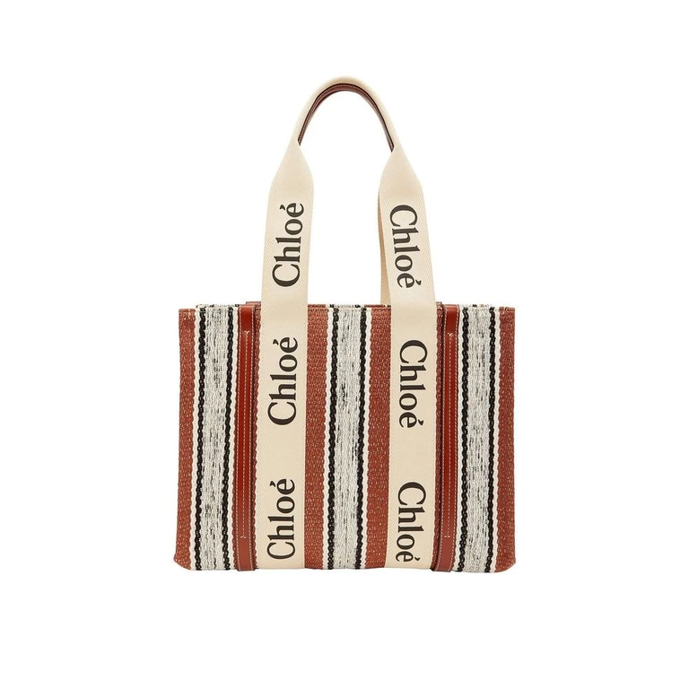 Chloé Brown Linen Tote Bag - Women