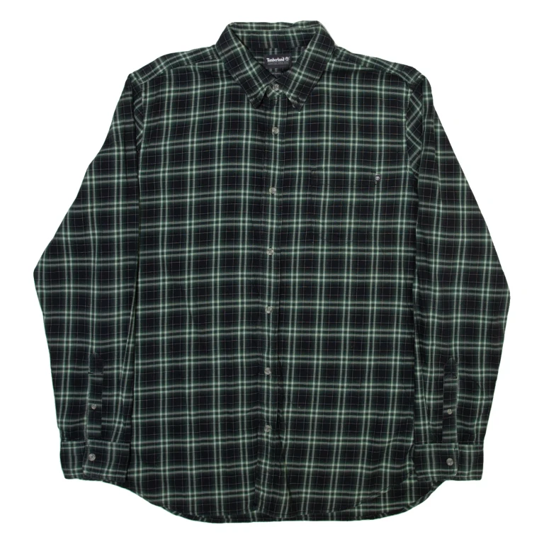 TIMBERLAND Mens Shirt Grey Check Long Sleeve L