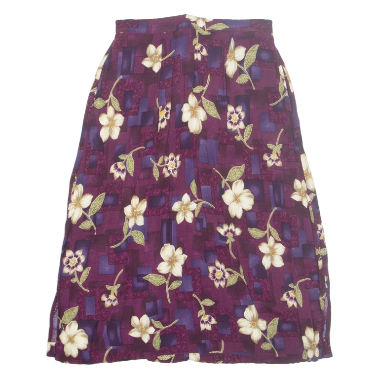 JACLYN SMITH Womens A-Line Skirt Purple Midi Floral M