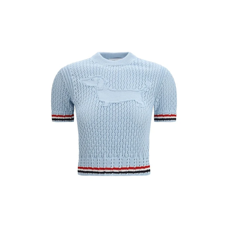 Blaues Baumwoll-T-Shirt