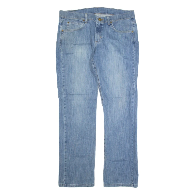 LEE Mens Jeans Blue Regular Straight Stone Wash W34 L33