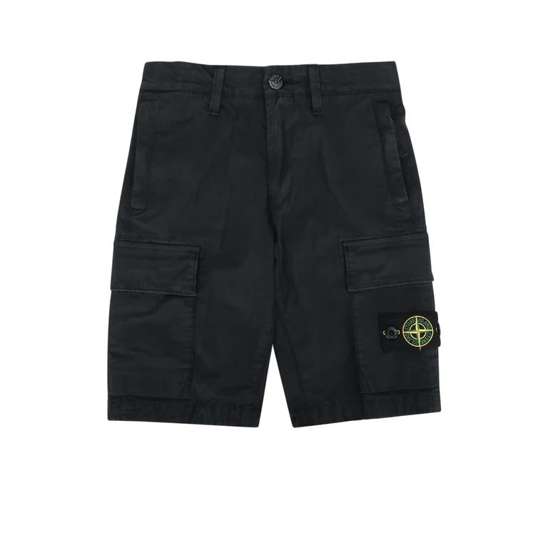 Stone Island Kids Shorts Black Capo: Cotone + Elastan