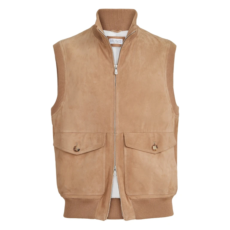 Brunello Cucinelli Suede Padded Gilets