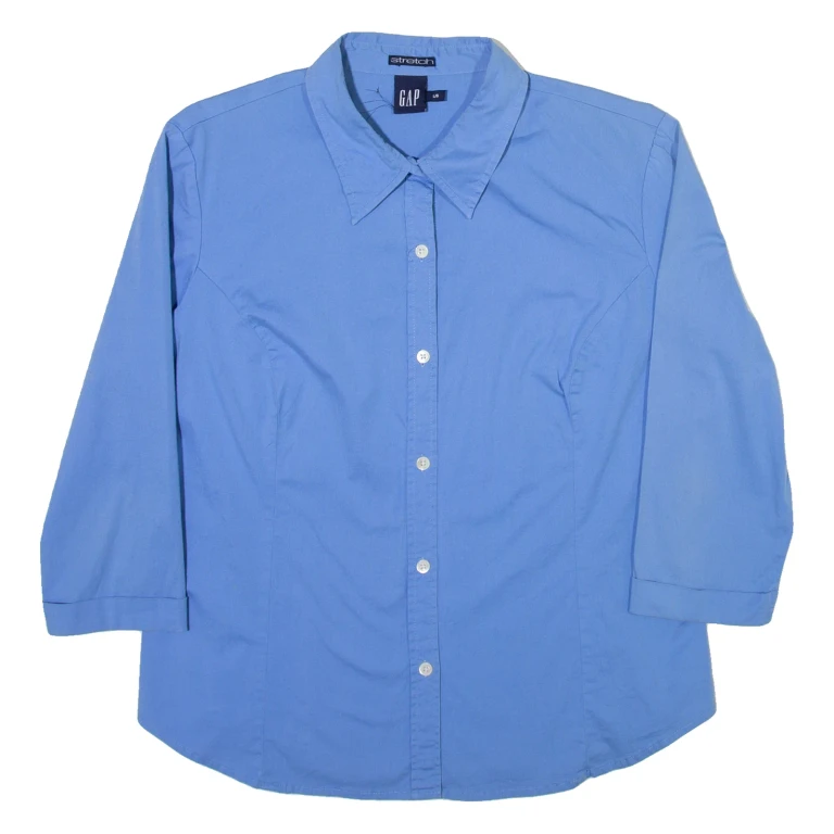 GAP Womens Plain Shirt Blue Long Sleeve L