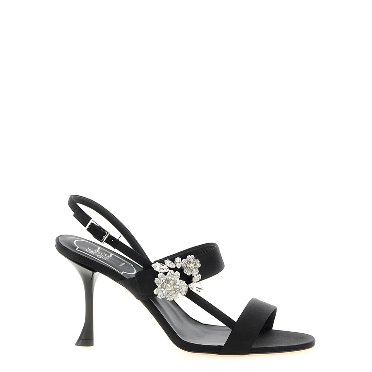 Roger Vivier Black Viscose Stiletto Heel Sandals - Women