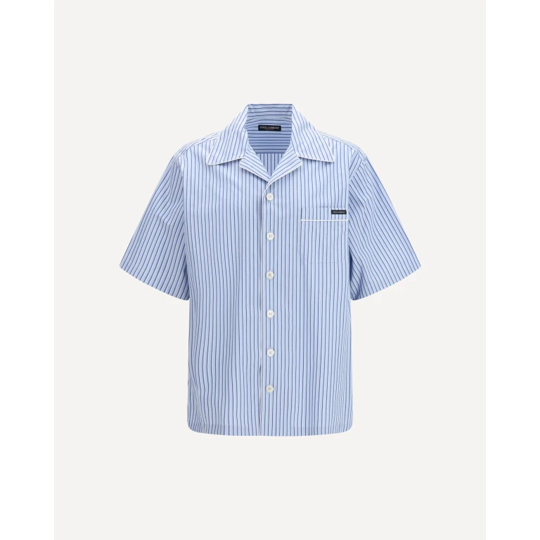 DOLCE & GABBANA Striped poplin Hawaii Shirt Male 39