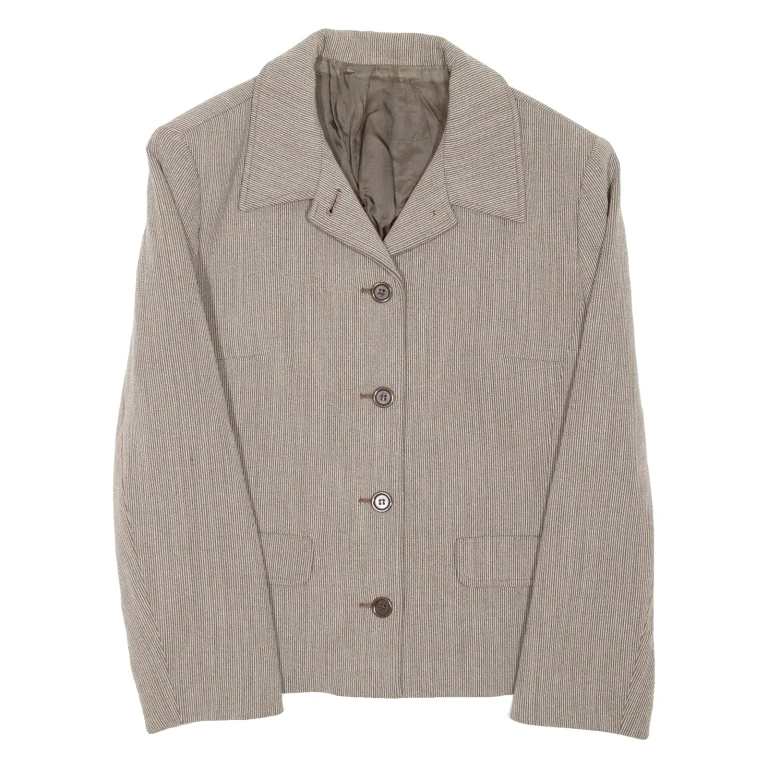 Womens Blazer Coat Grey Striped M