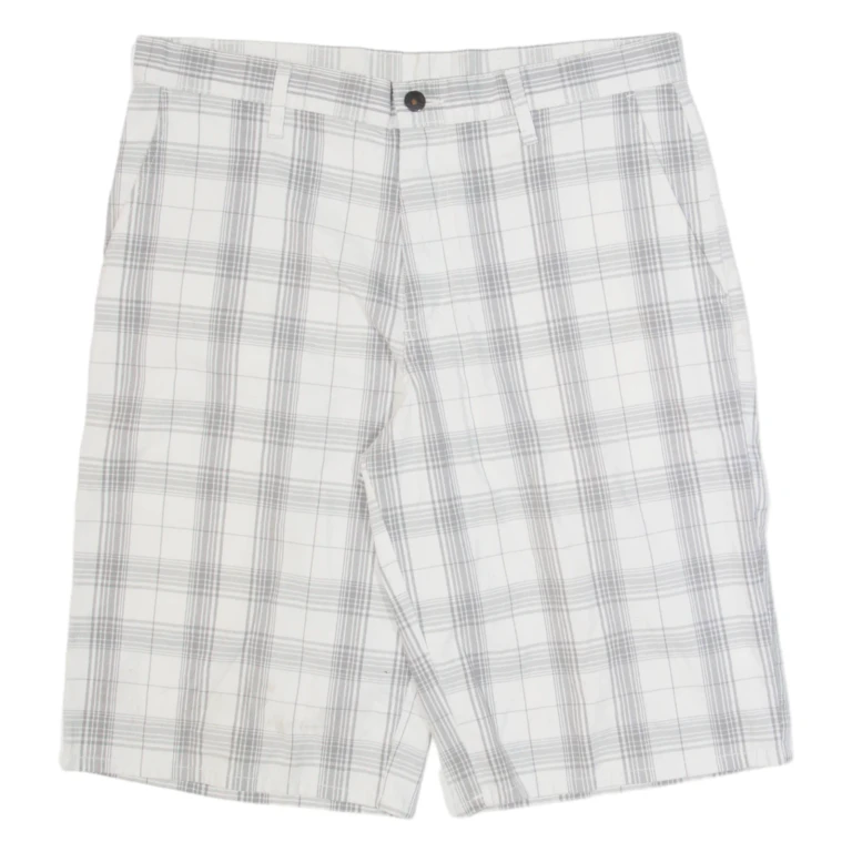 DICKIES Mens Chino Shorts White Check M W34