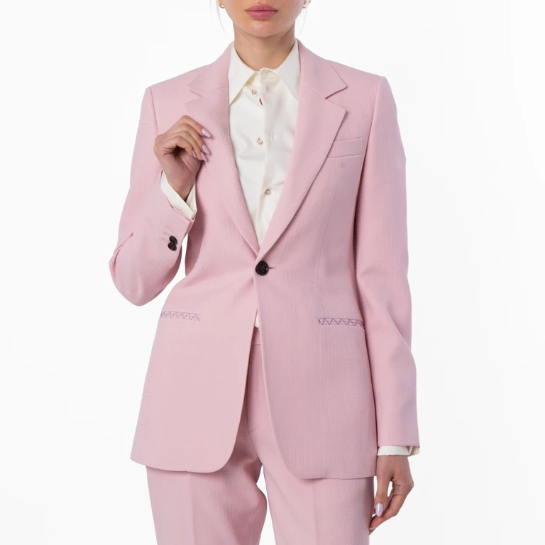 Single-Breasted Wool Blazer Jacket