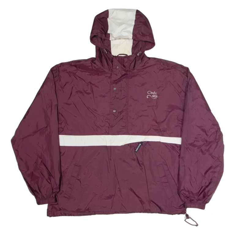 HOLLOWAY Mens Track Jacket Maroon Hooded XL