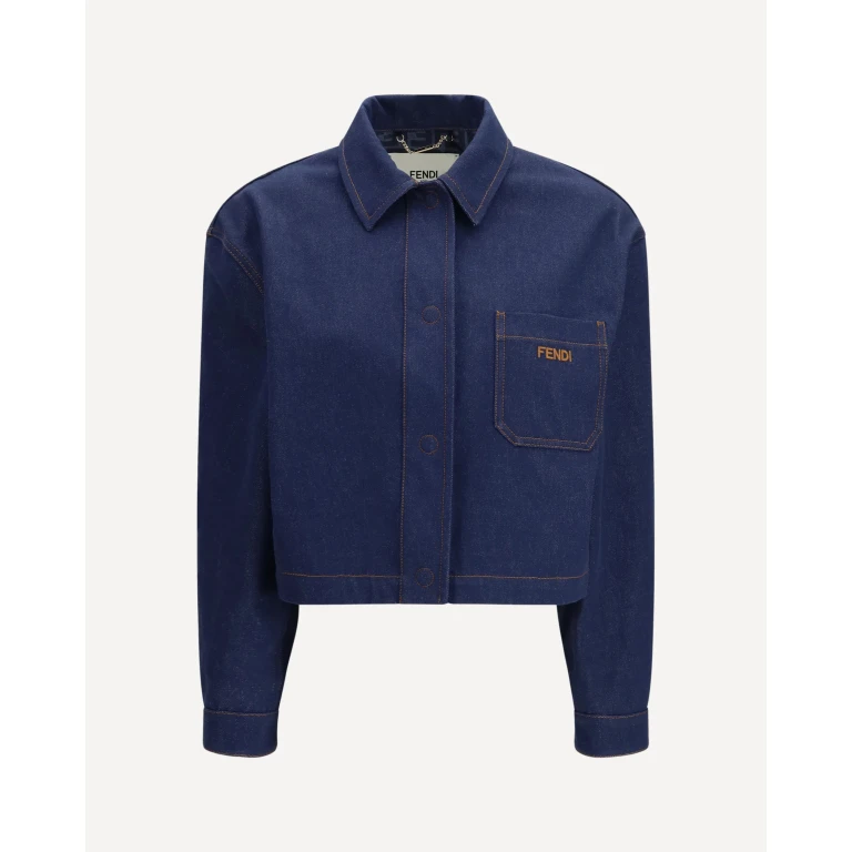 FENDI Cropped denim Jacket Female 44