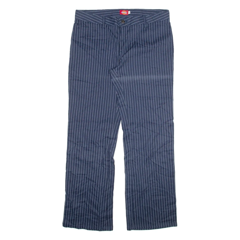DICKIES Womens Trousers Blue Relaxed Straight W34 L31