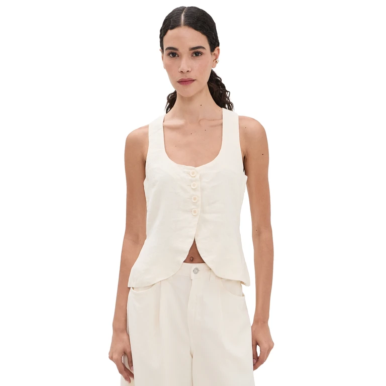 DL1961 Mona Vest Crema Linen (Linen) L