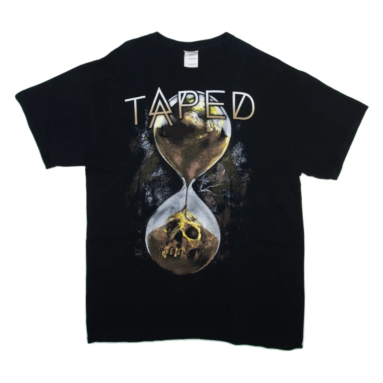 GILDAN Taped Mens Band T-Shirt Black L