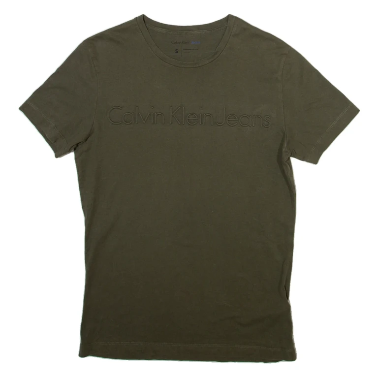 CALVIN KLEIN JEANS Mens T-Shirt Green S