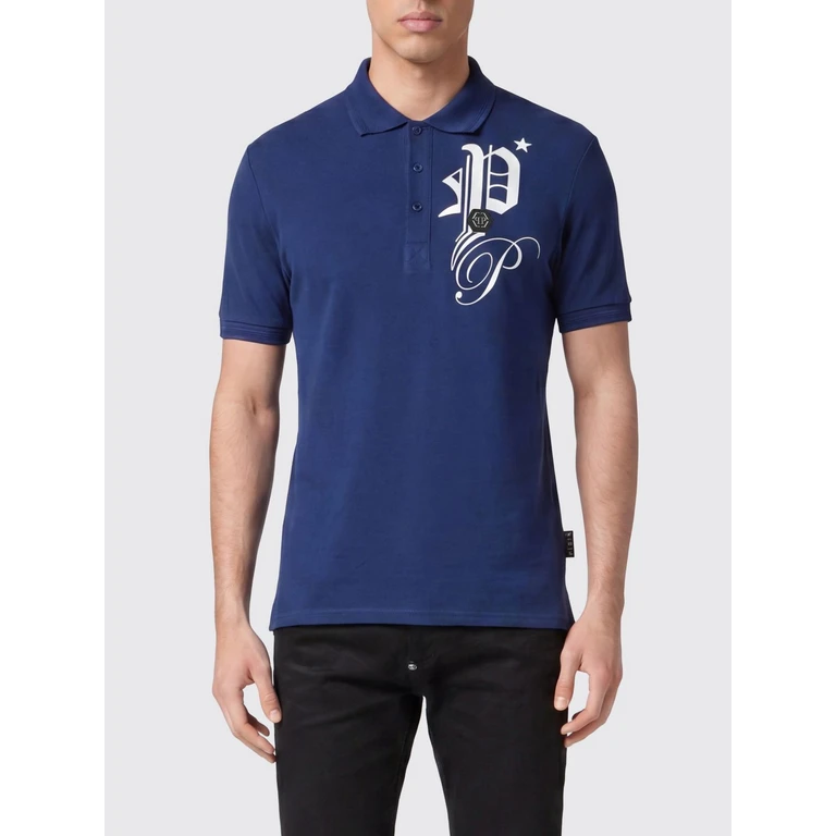 Cotton Polo Shirt with Monogram Logo and Three-Button Placket (SADCMTK6882PTE003N14)
