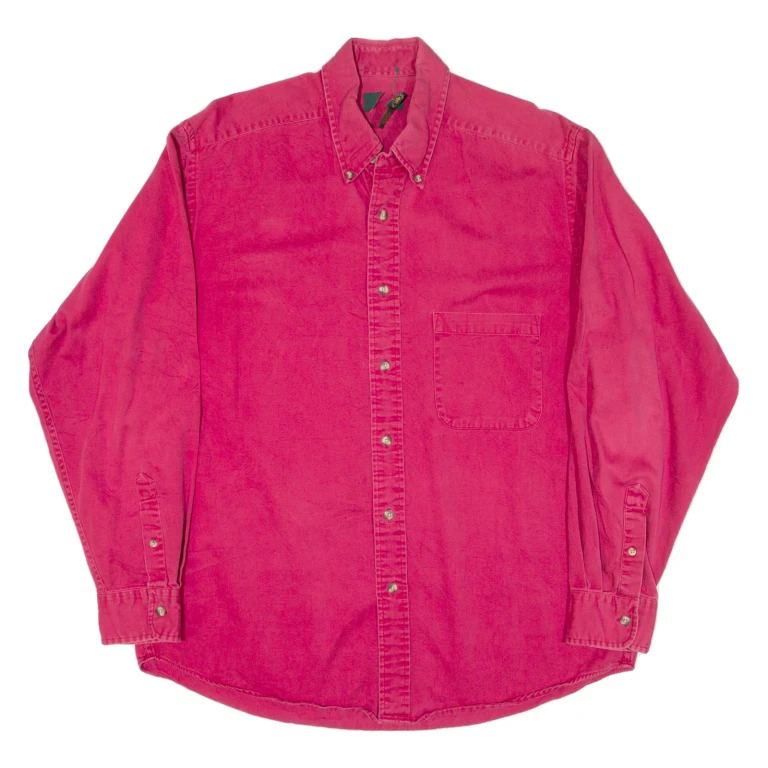 CLUB ROOM Mens Plain Shirt Red Long Sleeve L