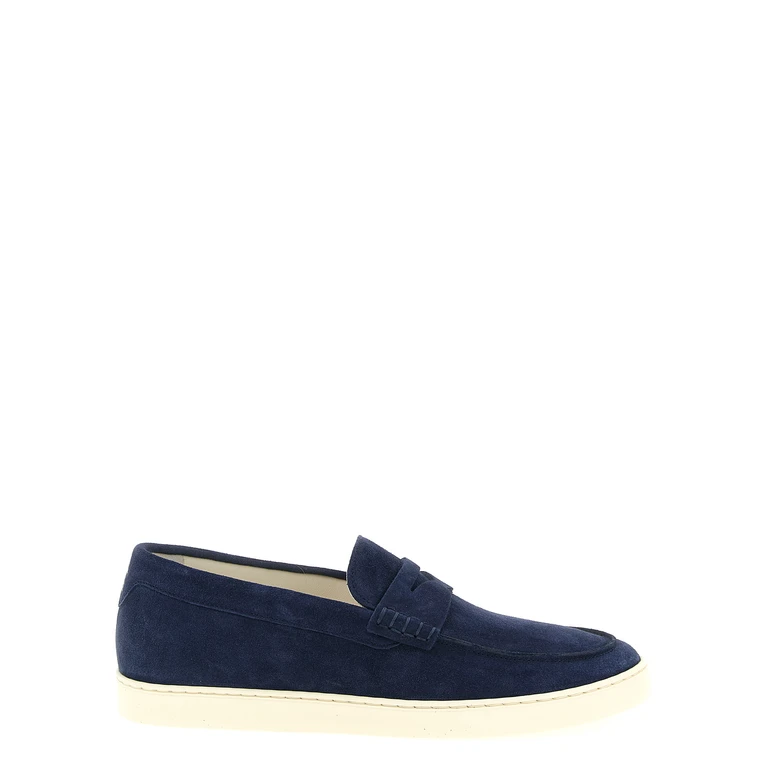 Brunello Cucinelli Blue Calfskin Slip-On Loafers - Men