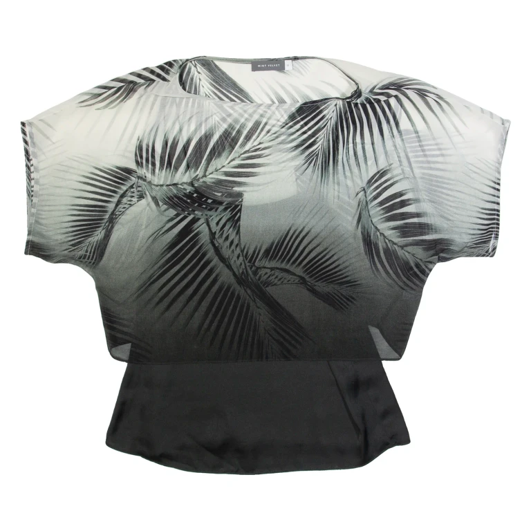 MINT VELVET Womens Printed Blouse Grey UK 10