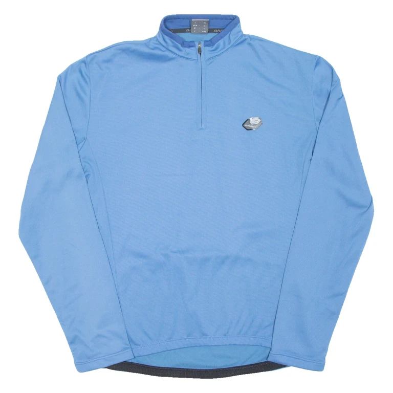 Cycling Mens Jersey Blue Long Sleeve 1/4 Zip XL