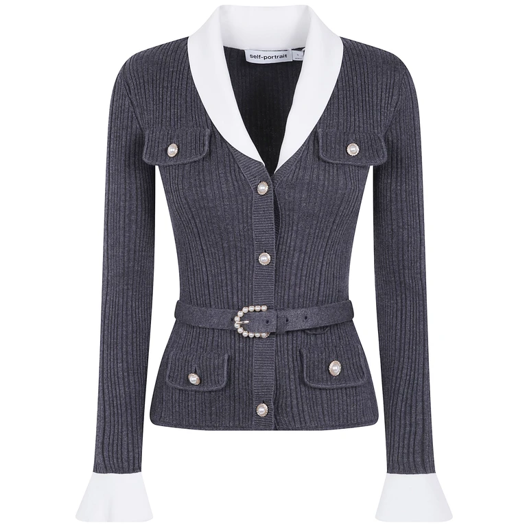 Cardigan Manica Lunga "Ribbed Knit"