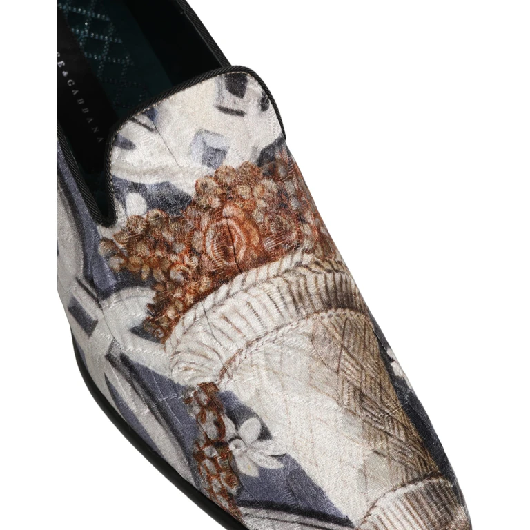 Dolce & Gabbana Multicolor Floral Tapestry Embroidery Loafer Shoes Leather - Men
