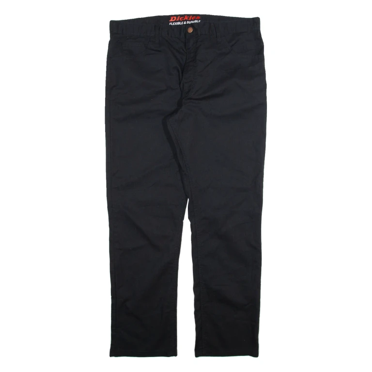 DICKIES Mens Trousers Black Regular Straight W36 L30