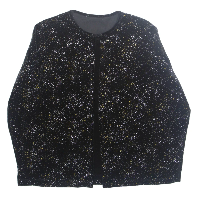 Gemstones Womens Blouse Black Long Sleeve Spotted L