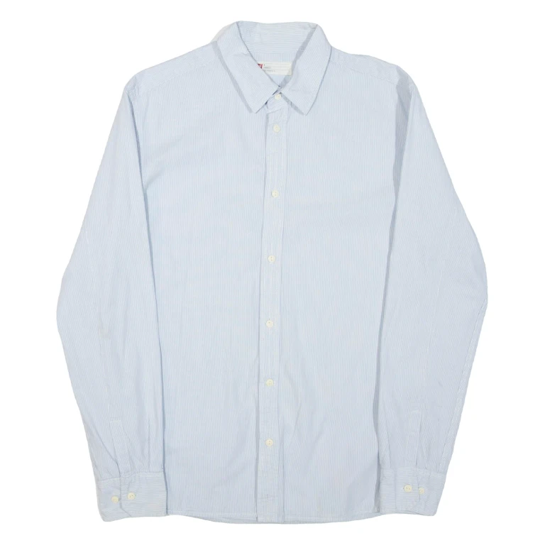 LEVI'S Mens Shirt Blue Striped Long Sleeve M