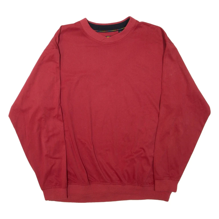 Mens Sweatshirt Red Crew Neck L
