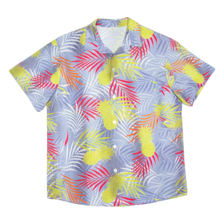 Mens Hawaiian Shirt Purple Crazy Pattern M