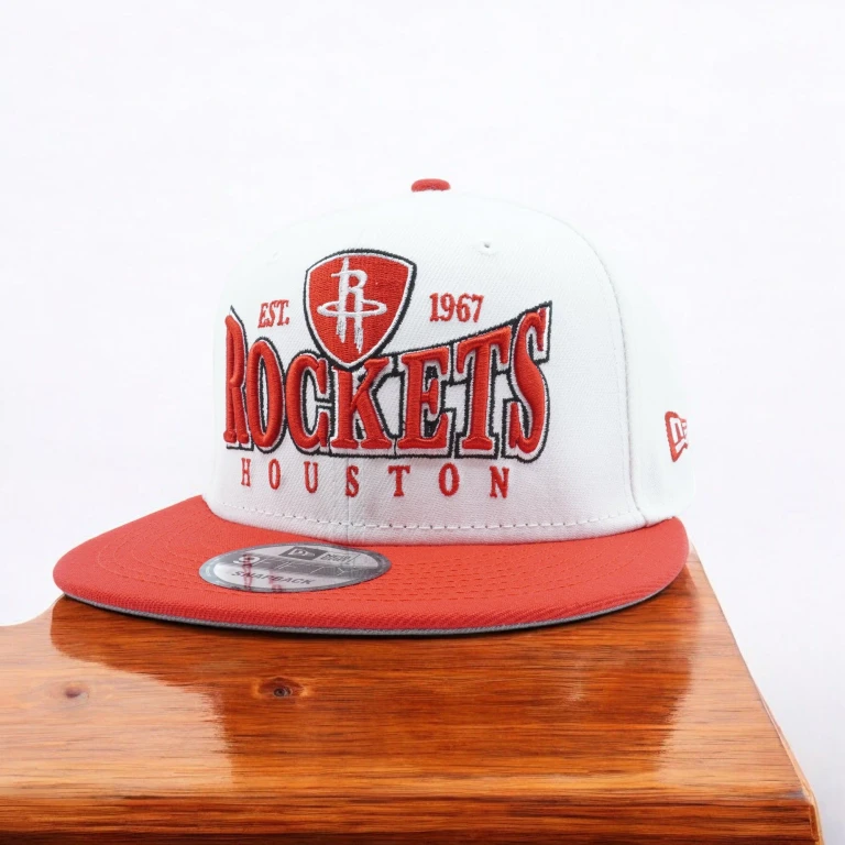 Men's NBA Houston Rockets 950 Crest Stack Snapback White/Red