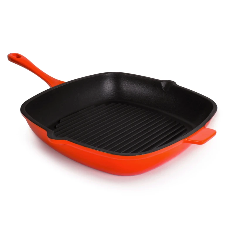 Neo Cast Iron Square Grill Pan 11", Orange