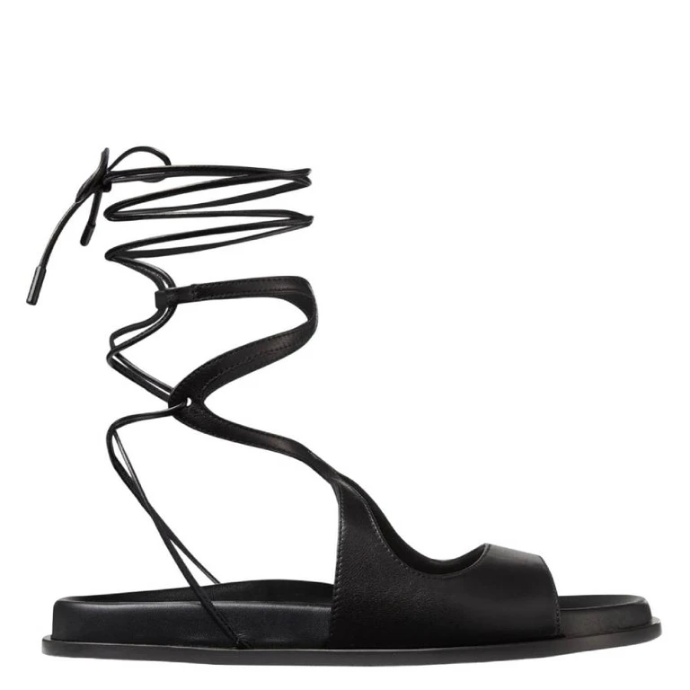 Azure Nappa Leather Flat Sandals