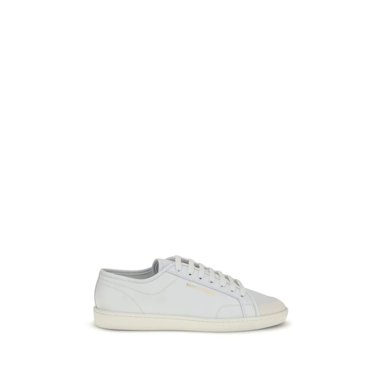 Saint Laurent White Calf Leather Bos Taurus Low Top Sneakers - Men
