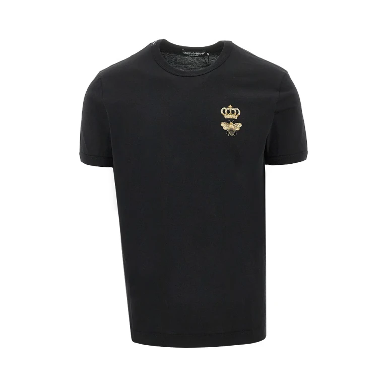 DOLCE & GABBANA Bee and crown embroidery T-shirt Man 48