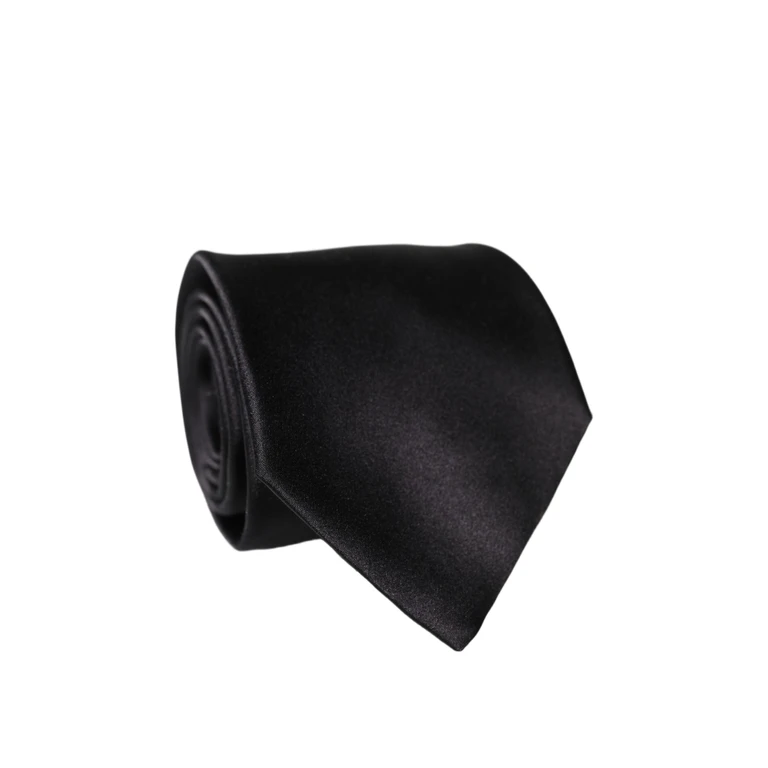 Dolce & Gabbana Brown Logo Embroidery Silk Adjustable Men Necktie Tie - Men