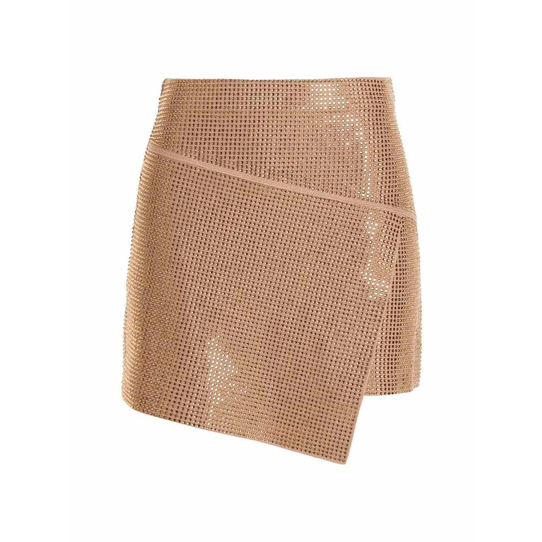 Beige Viscose Long Skirt - Women