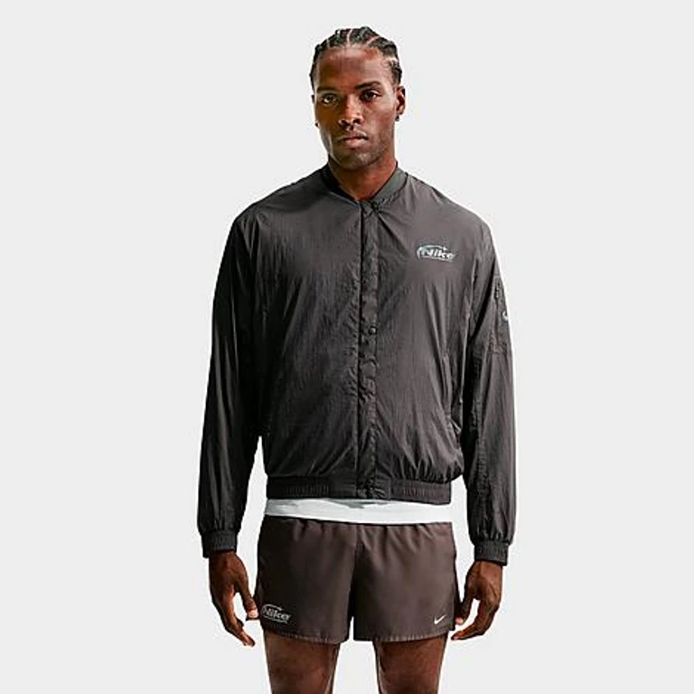Men's Repel UV Protection Running Bomber Jacket in Medium Ash Size: XS