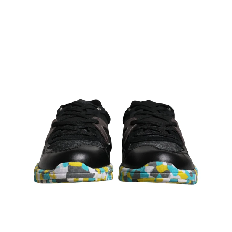 Dolce & Gabbana Black Polyester Low Top Men Sneakers Shoes Calf Pvc Lamb - Men