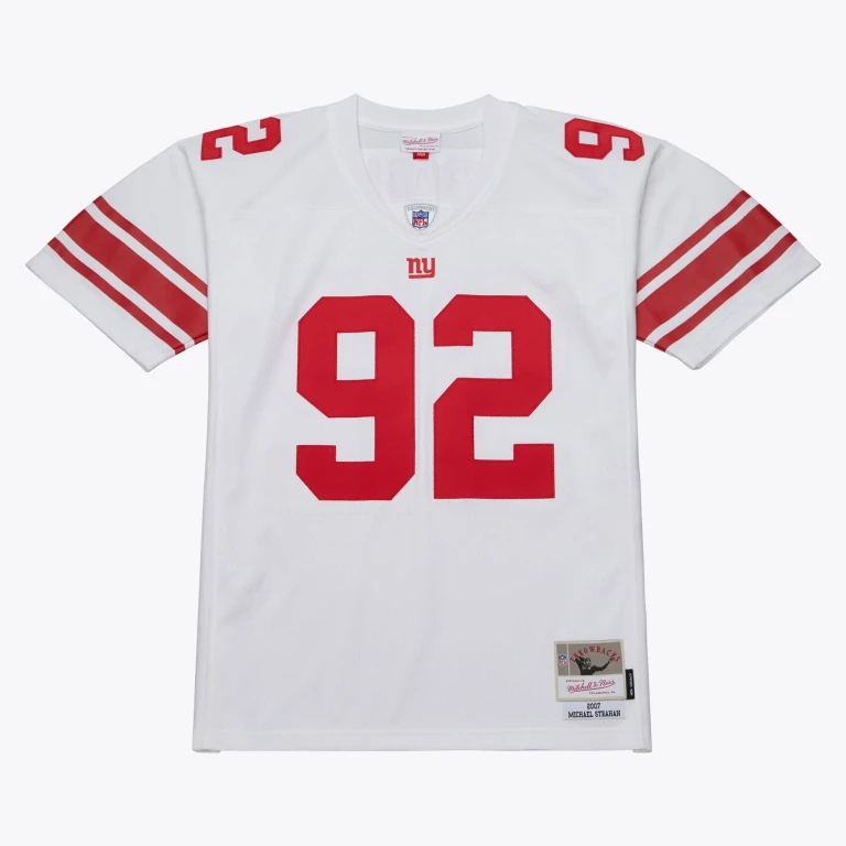 Men's NFL White Jersey Giants 2007 Michael Strahan