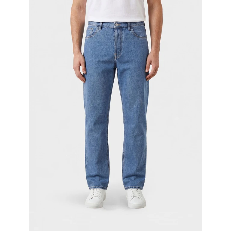 Straight-Leg Cotton Denim Jeans with Rear Logo (DE15CBKQ568)