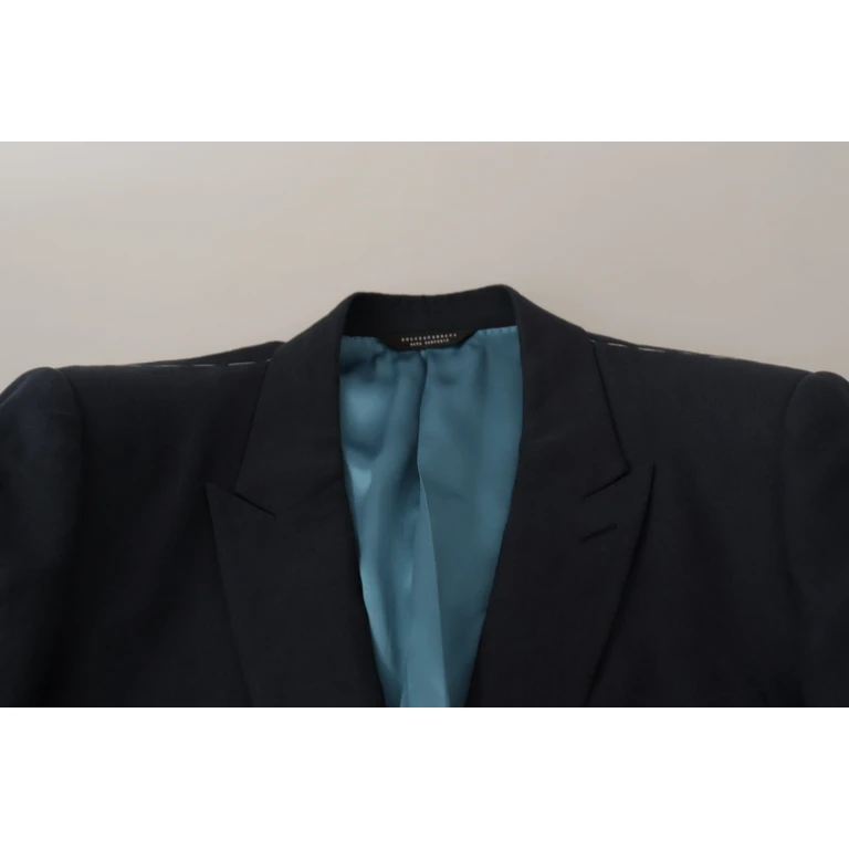 Dolce & Gabbana Dark Blue Alta Sartoria Jacket Coat Blazer Cotton Clothing - Men