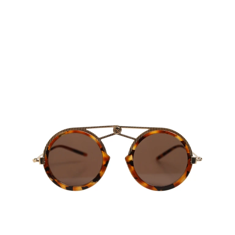 Dolce & Gabbana Gold Havana Frame Dg Fatto A Mano Eyewea Sunglasses - Women