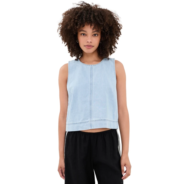 Z Supply Sun Seeker Denim Tank Top Coastal Water M