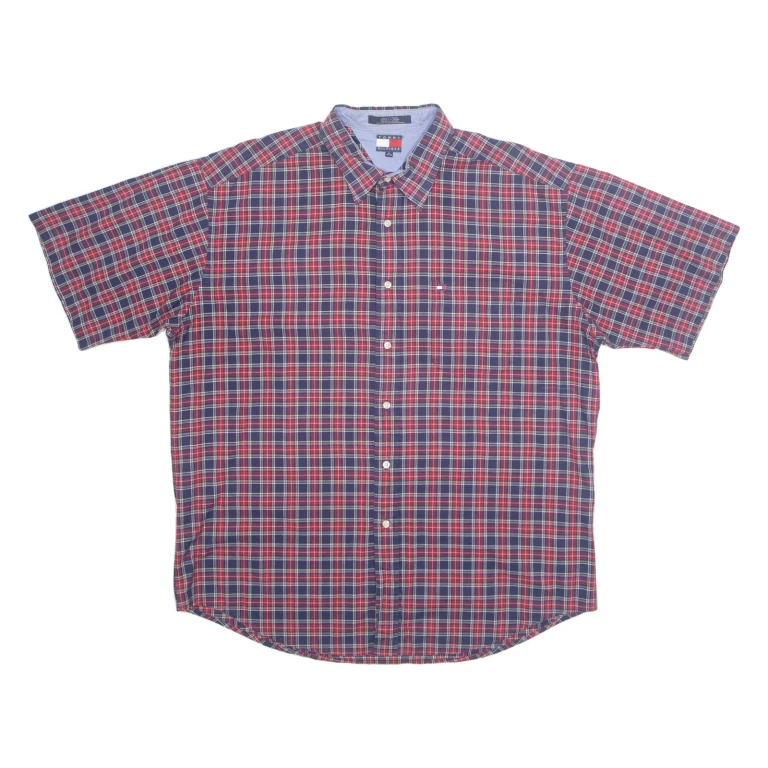 TOMMY HILFIGER Mens Shirt Red Check XL