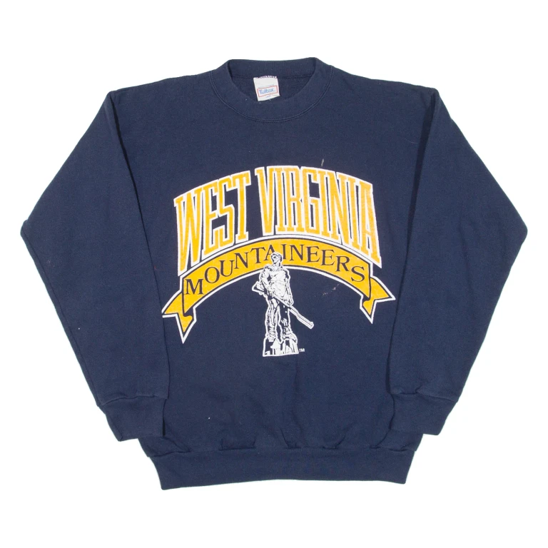 TULTEX West Virginia Mountaineers Mens Sweatshirt Blue USA L